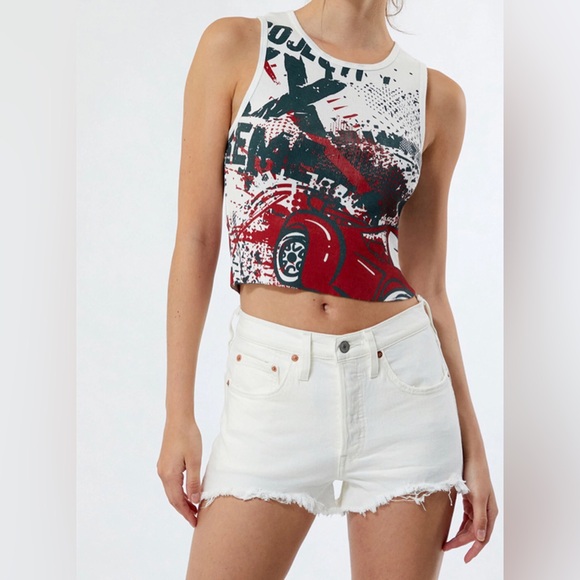 Levi’s 501 White Jean Shorts - Picture 1 of 7